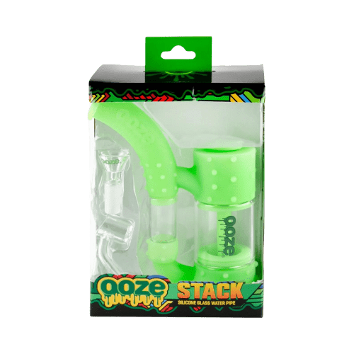 Ooze Stack Water Pipe - Glow in the Dark Green Packaging