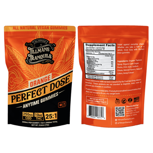 Tillmans Tranquils Orange THC Gummies (25:1 CBD:THC Ratio)